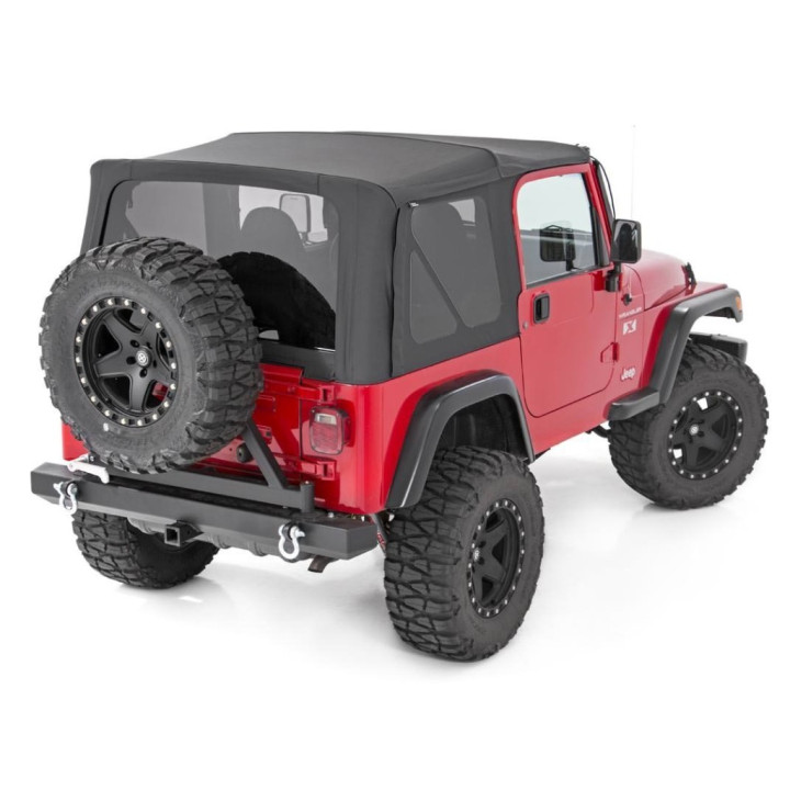 Plafon Moale din Denim Negru Uși Complete, Rough Country Full Uși, Jeep Wrangler 1997 - 2006 - EDK.ro