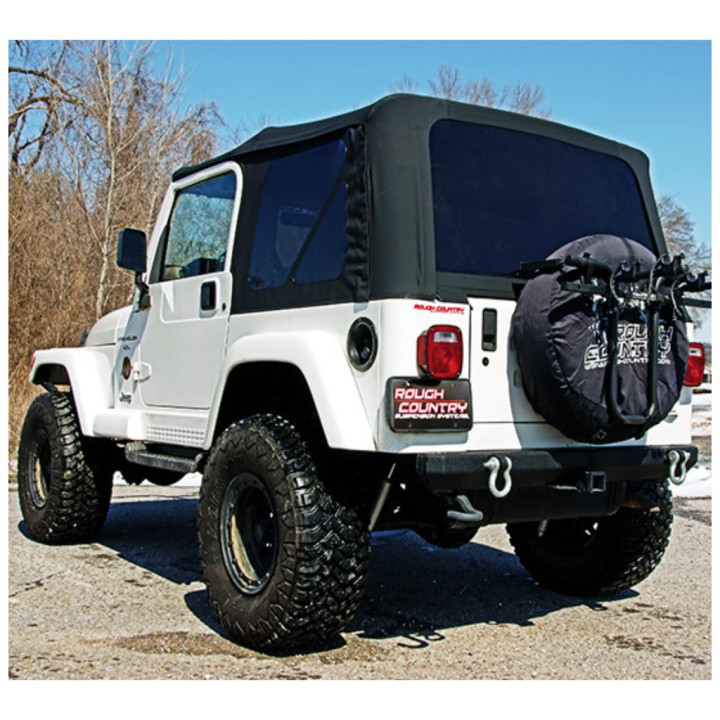 Plafon Moale din Denim Negru Uși Complete, Rough Country Full Uși, Jeep Wrangler 1997 - 2006 - EDK.ro