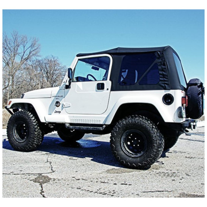 Plafon Moale din Denim Negru Uși Complete, Rough Country Full Uși, Jeep Wrangler 1997 - 2006 - EDK.ro