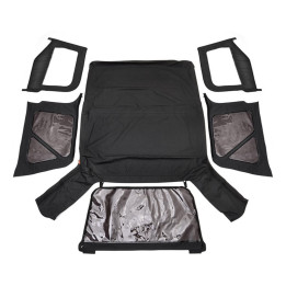 Soft Top Black Denim, Rough Country Half Uși, Jeep Wrangler 1997 - 2006 - EDK.ro