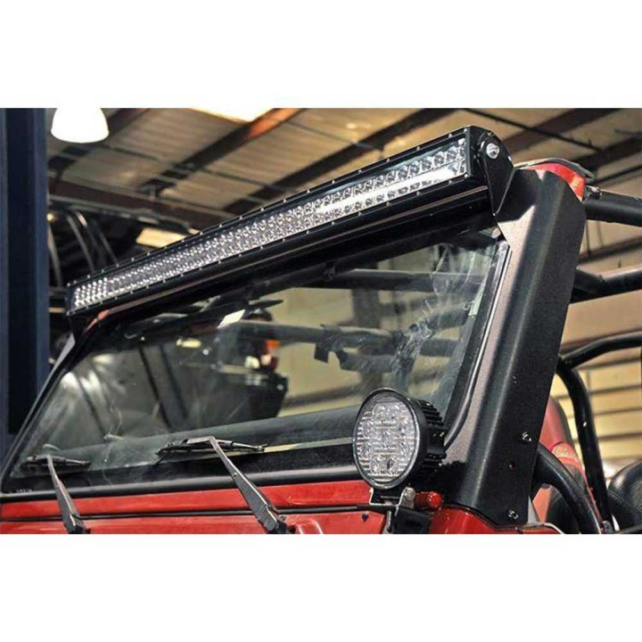 EC Approved LED Projector Integration Kit for Windshield, Rough Country Upper windshield LED straight light bar 50" mounts, Jeep