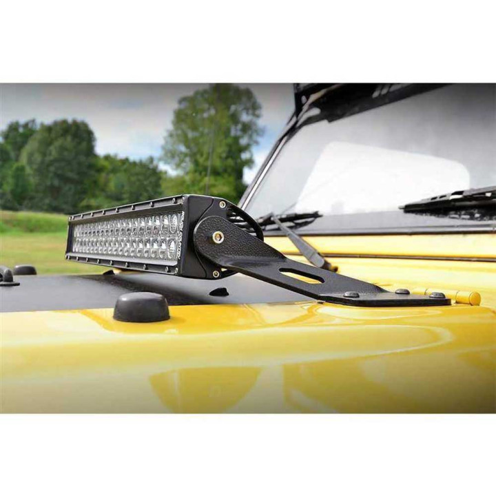 EC Approved LED Projector Integration Kit, Rough Country Hood LED light bar 20" mounts, Jeep Wrangler 1997 - 2006 - EDK.ro
