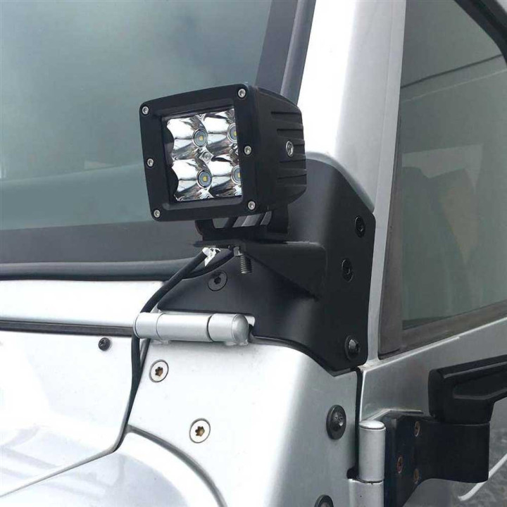 Kit de Integrare Proiectoare LED Omologate Pentru Parbriz, Smittybilt Windshield hinge light brackets, Jeep Wrangler 1997 - 2006