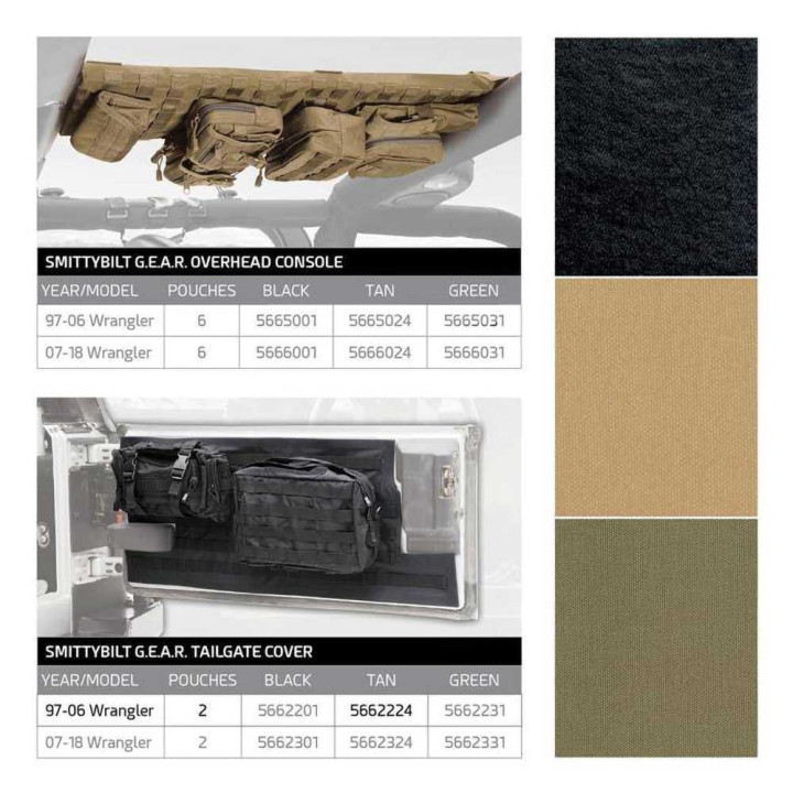 Capac Hayon Culoarea Coyote Bej, Smittybilt G.E.A.R., Jeep Wrangler 1997 - 2006 - EDK.ro