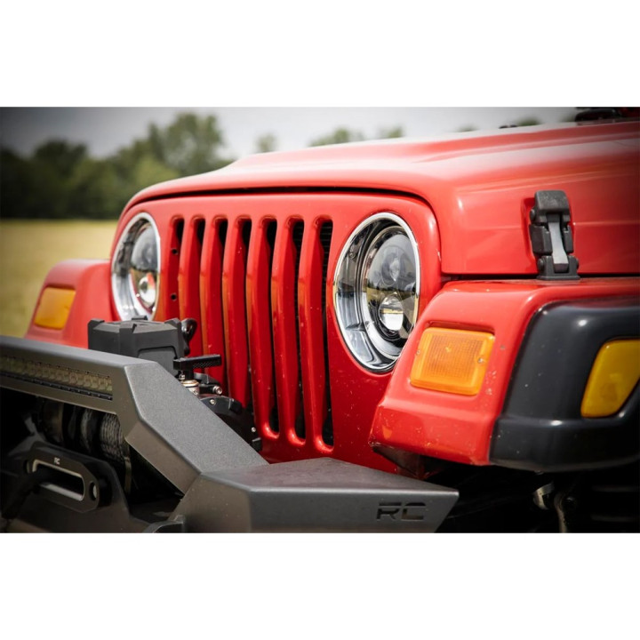 Headlights LED 7 Inch Front, Rough Country, Jeep Wrangler 1997 - 2018 - EDK.ro