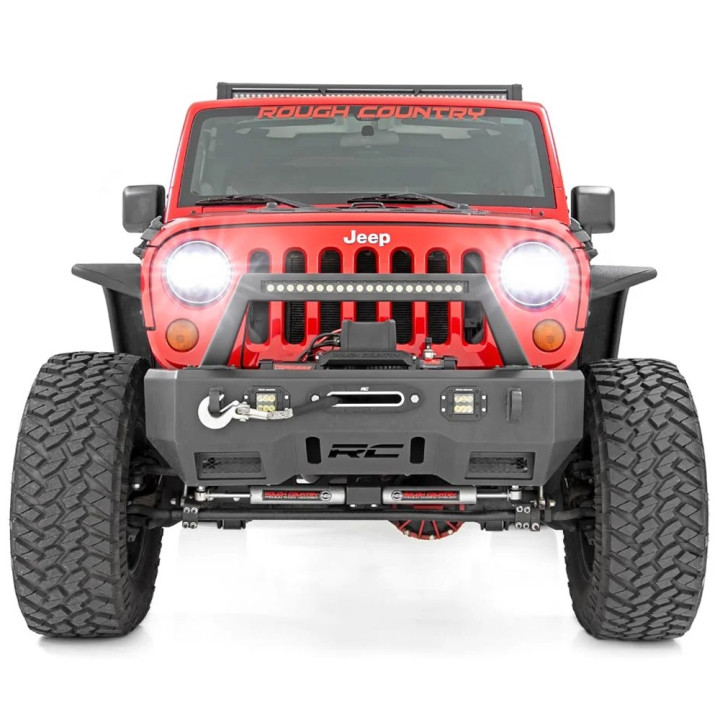 Headlights LED 7 Inch Front, Rough Country, Jeep Wrangler 1997 - 2018 - EDK.ro