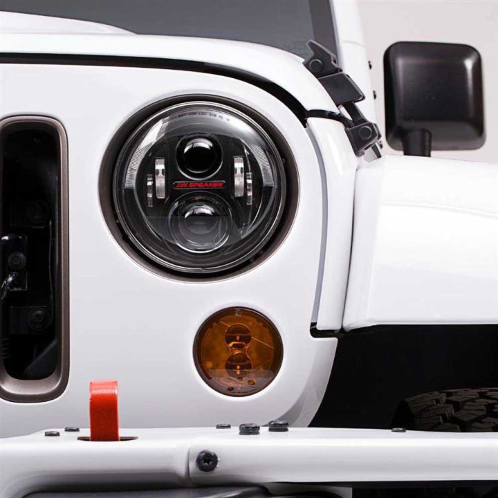 Headlights LED Black Față 7 Inch, JW Speaker 8700 Evolution J2 Series, Jeep Wrangler 1997 - 2018 - EDK.ro