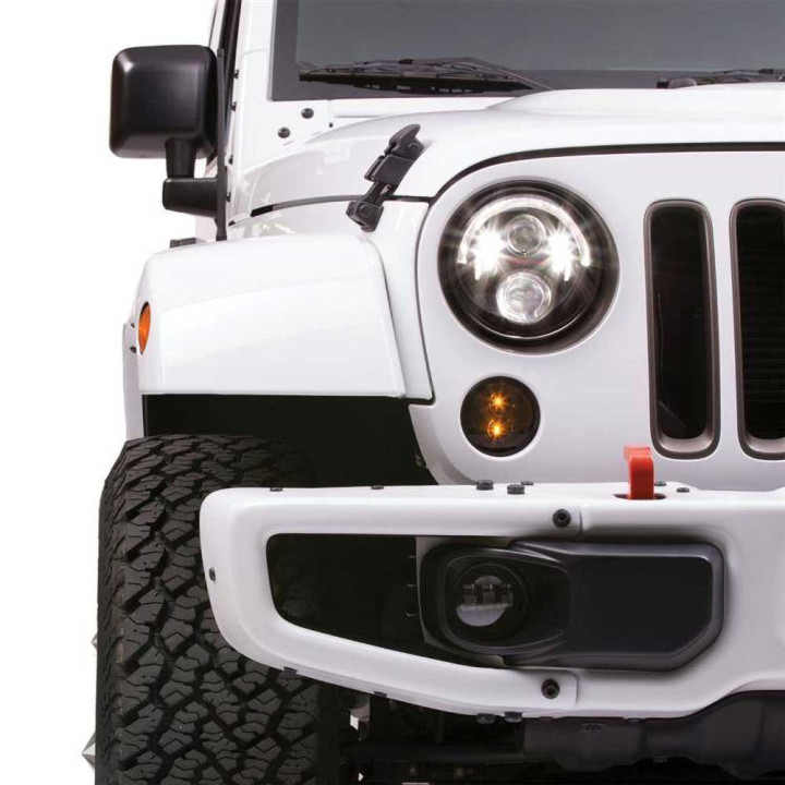 Headlights LED Black Front 7 Inch, JW Speaker 8700 Evolution J2 Series, Jeep Wrangler 1997 - 2018 - EDK.ro