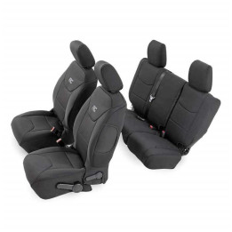 Set Huse Scaun Neopren Negru, Rough Country, Jeep Wrangler 2007 - 2018 - EDK.ro