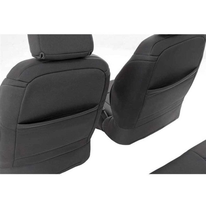 Seat Cover Set Neoprene Black, Rough Country, Jeep Wrangler 2007 - 2018 - EDK.ro