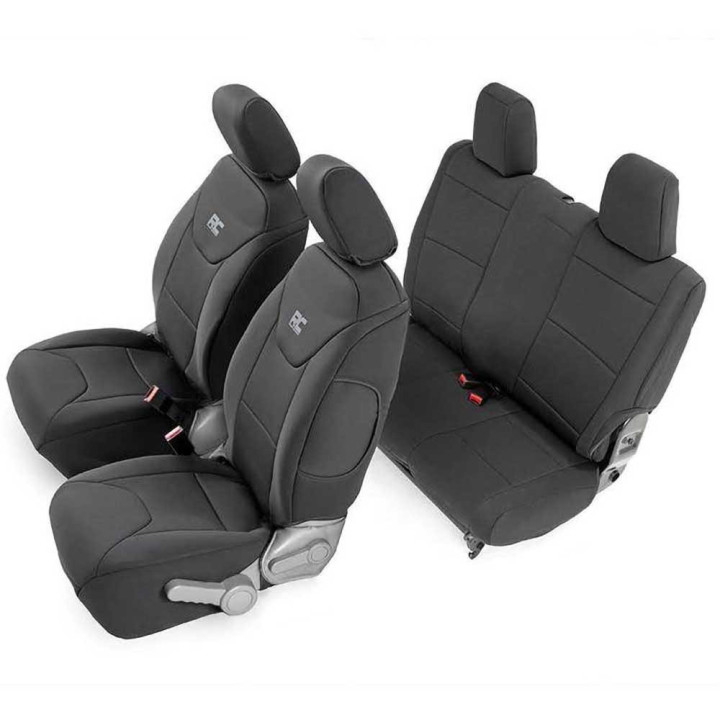 Seat Cover Set Neoprene Black, Rough Country, Jeep Wrangler 2007 - 2018 - EDK.ro