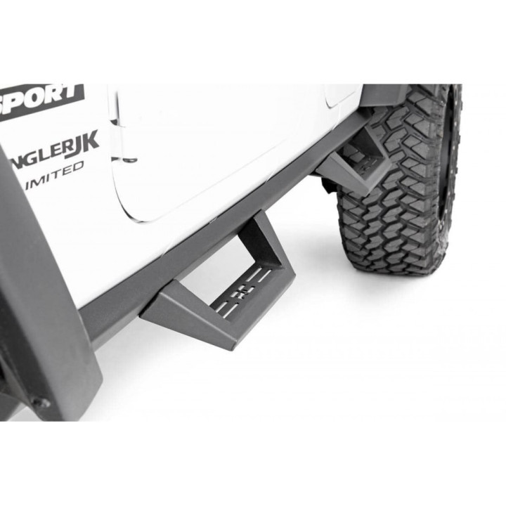 Side Steps, Rough Country Contoured, Jeep Wrangler 2007 - 2018 - EDK.ro