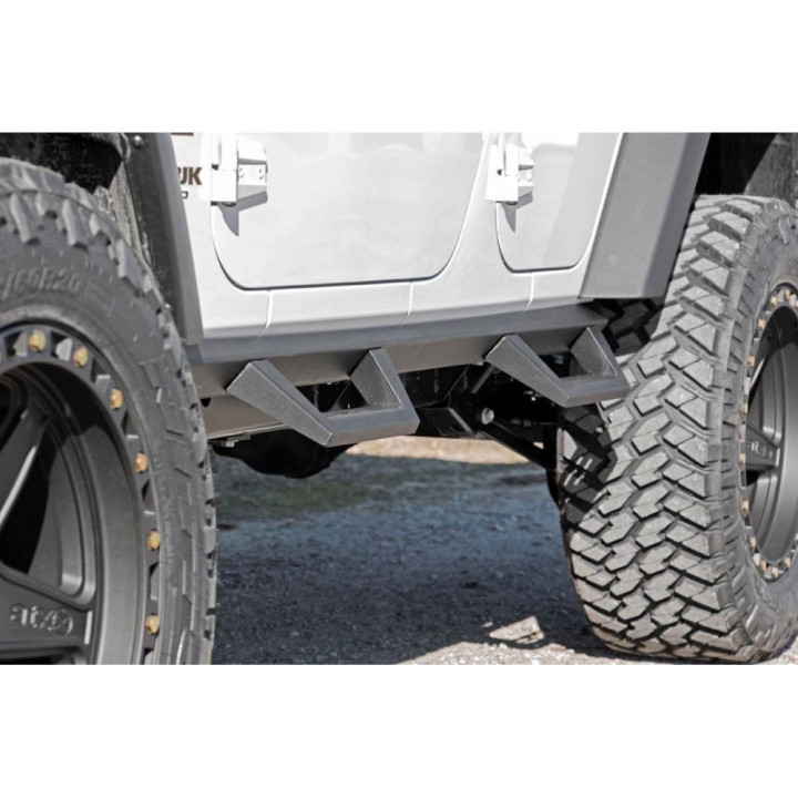 Side Steps, Rough Country Contoured, Jeep Wrangler 2007 - 2018 - EDK.ro