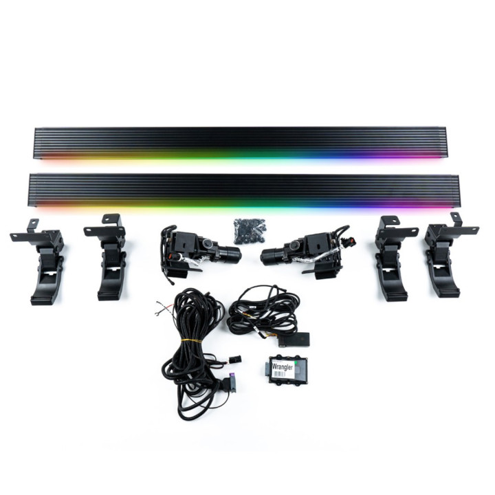 Praguri Laterale Electrice, OFD Gen 2 cu Lumini LED, Jeep Wrangler 2007 - 2018 - EDK.ro