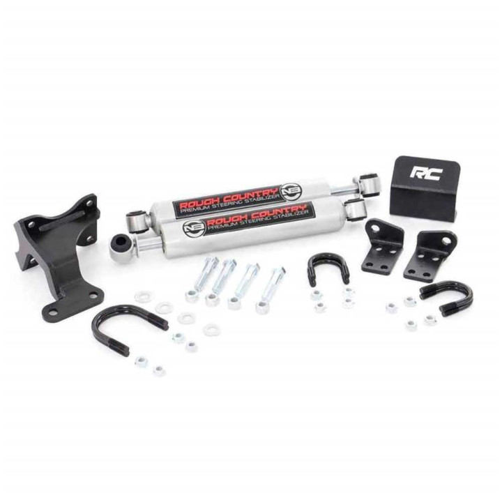 Dual Steering Stabilizer, Rough Country N3 Premium Lift 2-8 Inch, Jeep Wrangler 2007 - 2018 - EDK.ro
