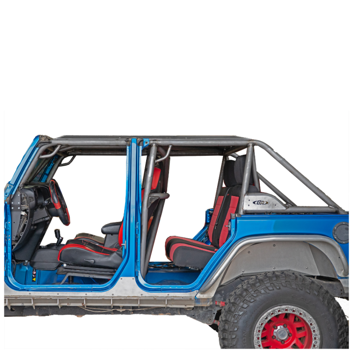 Full Roll Cage Kit V2 GenRight, GenRight Off Road, Jeep Wrangler 2007 - 2018 - EDK.ro