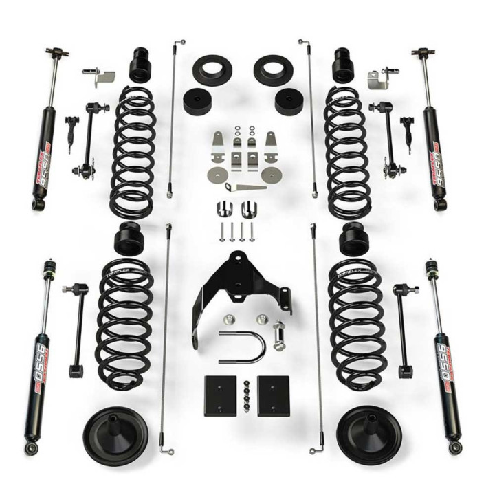Suspension Lift Kit with Vss 9550 Twin-tube Shock Absorbers, TeraFlex Lift 4 Inch, Jeep Wrangler 2007 - 2018 - EDK.ro