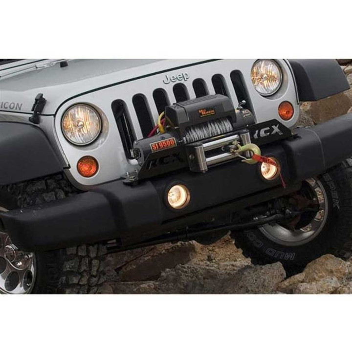 Winch Plate with D-ring Mounts, Rough Country, Jeep Wrangler 2007 - 2018 - EDK.ro