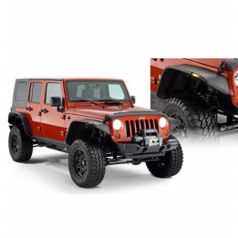 Front and Rear Fender Flares Standard Coverage, Bushwacker Flat Style, Jeep Wrangler 2007 - 2018 - EDK.ro
