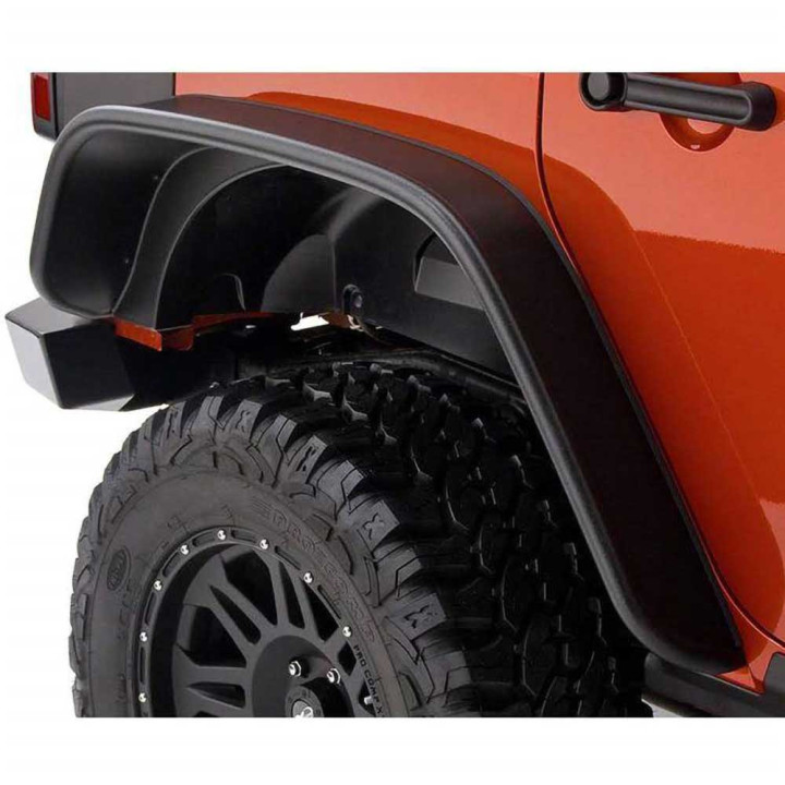 Front and Rear Fender Flares Standard Coverage, Bushwacker Flat Style, Jeep Wrangler 2007 - 2018 - EDK.ro