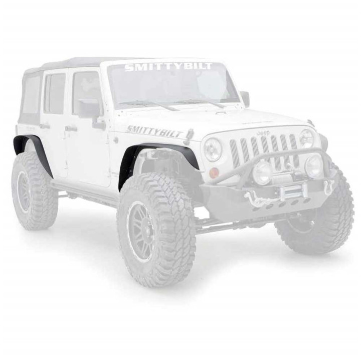 Fender Flares Set Front and Rear, Smittybilt XRC Armor Corner Guards, Jeep Wrangler 2007 - 2018 - EDK.ro