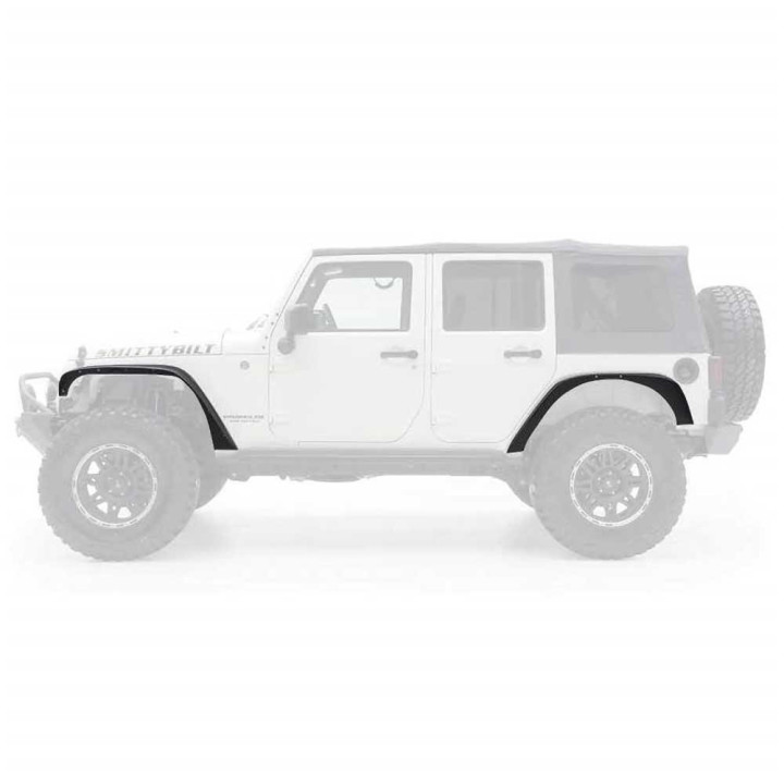 Fender Flares Set Front and Rear, Smittybilt XRC Armor Corner Guards, Jeep Wrangler 2007 - 2018 - EDK.ro