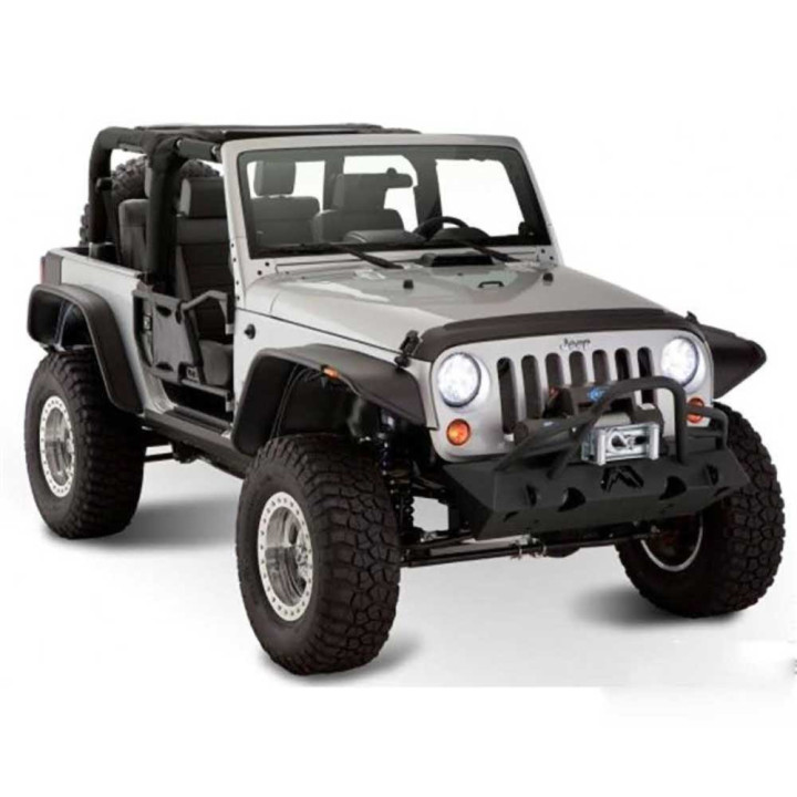 Front and Rear Fender Flares Standard Coverage, Bushwacker Flat Style, Jeep Wrangler 2007 - 2018 - EDK.ro