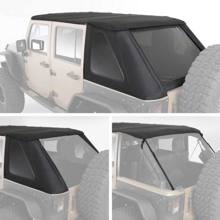 Soft Top Slant Black Diamond, Smittybilt, Jeep Wrangler 2007 - 2018 - EDK.ro