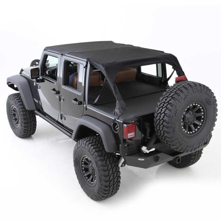 Extended Soft Top Black Diamond, Smittybilt, Jeep Wrangler 2007 - 2018 - EDK.ro