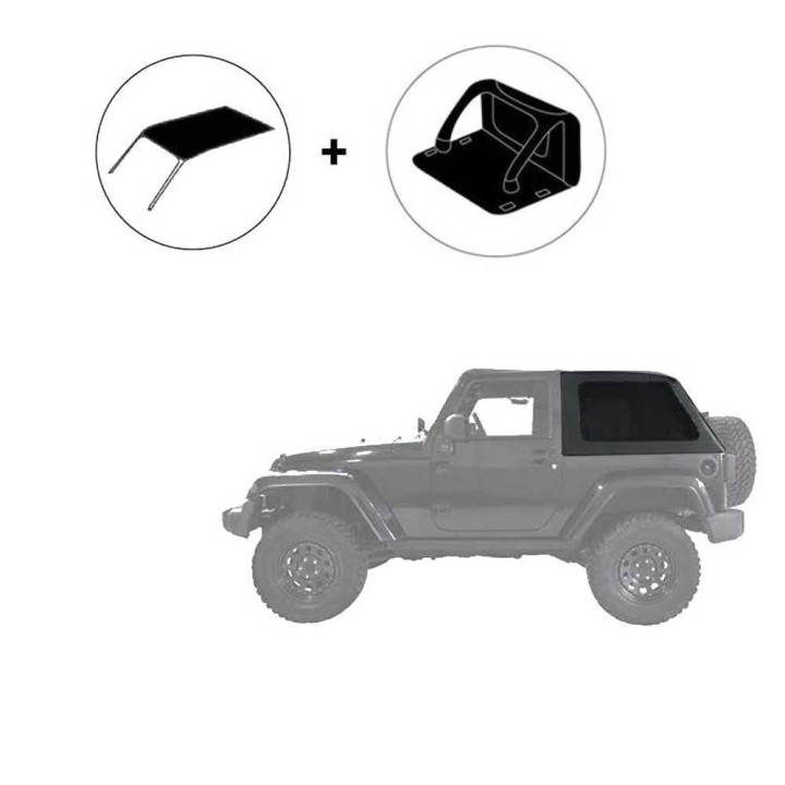 Complete Roof Cover Cargo, Suntop, Jeep Wrangler 2007 - 2018 - EDK.ro