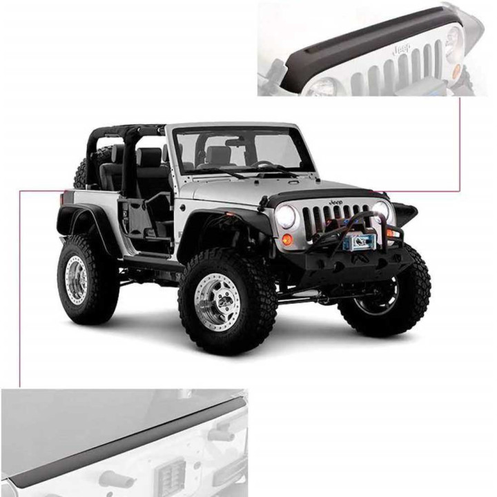Set de Protecție Capotă și Hayon, Bushwacker, Jeep Wrangler 2007 - 2018 - EDK.ro