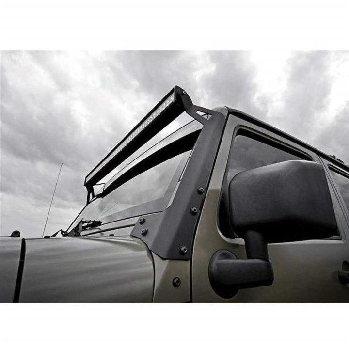 Kit de Integrare Proiectoare LED Omologate Pentru Parbriz, Rough Country Upper windshield LED straight light bar 50" mounts, Jee