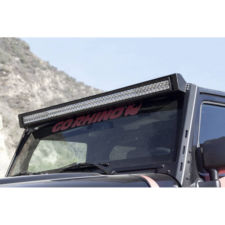 Kit de Integrare Proiectoare LED Omologate Pentru Parbriz, Go Rhino Windshield light frame for 50" light bar, Jeep Wrangler 2007