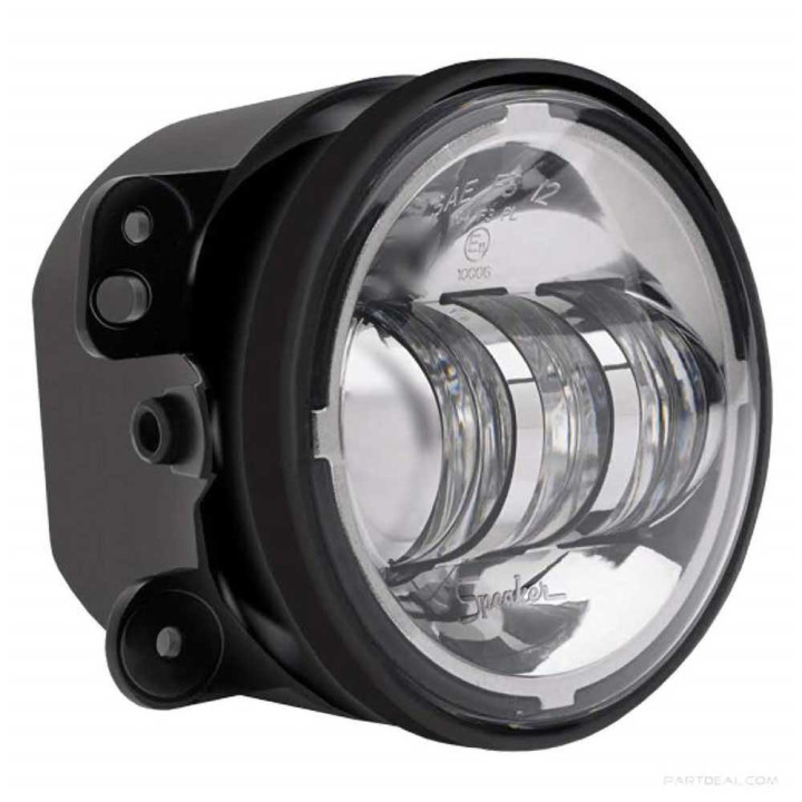 LED Fog Lights Round Chrome 4.5 Inch, JW Speaker 6145 J Series, Jeep Wrangler 2007 - 2018 - EDK.ro