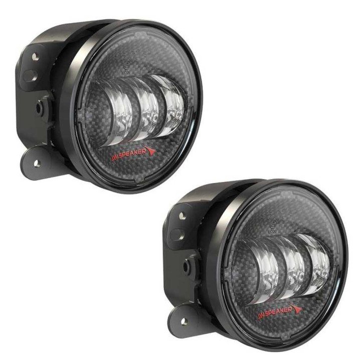 LED Fog Lights Round Carbon 4 Inch, JW Speaker 6145 J2 Series, Jeep Wrangler 2007 - 2018 - EDK.ro