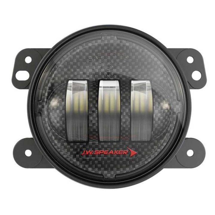 LED Fog Lights Round Carbon 4 Inch, JW Speaker 6145 J2 Series, Jeep Wrangler 2007 - 2018 - EDK.ro
