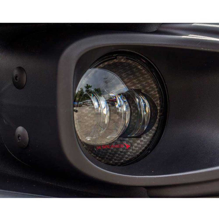 LED Fog Lights Round Carbon 4 Inch, JW Speaker 6145 J2 Series, Jeep Wrangler 2007 - 2018 - EDK.ro
