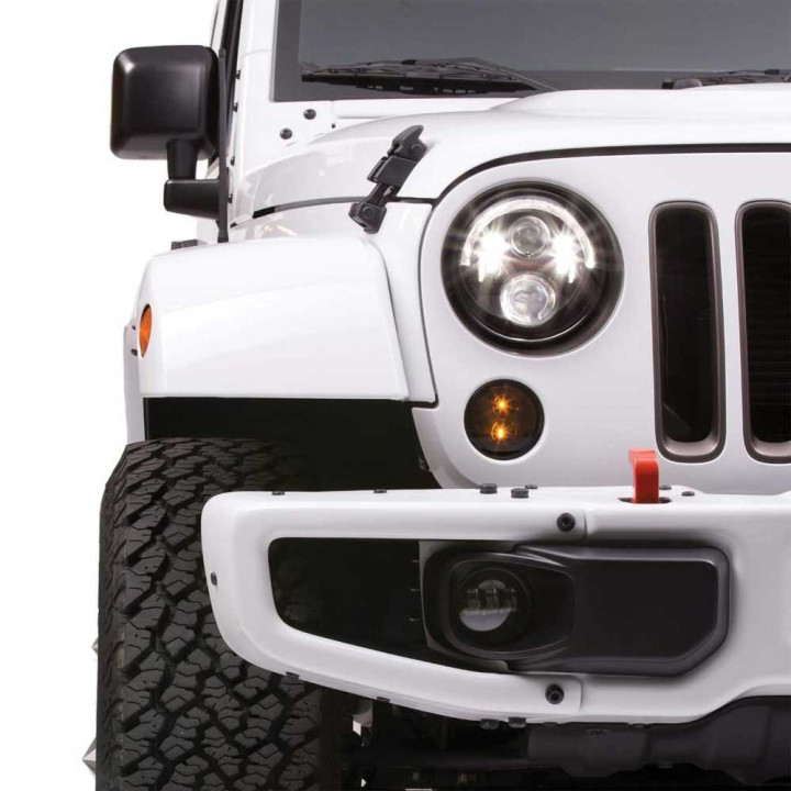Headlights LED Carbon, JW Speaker 8700 Evolution J2 Series, Jeep Wrangler 2007 - 2018 - EDK.ro