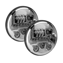 Headlights LED Chorme Front 7 Inch, JW Speaker 8700 Evo 3, Jeep Wrangler 2007 - 2018 - EDK.ro