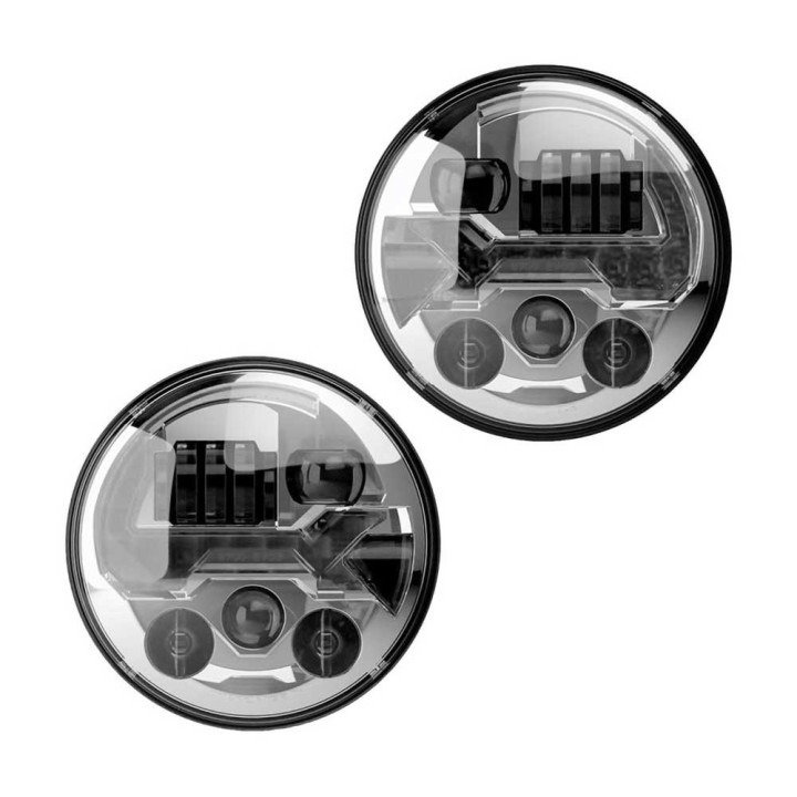 Headlights LED Chorme Front 7 Inch, JW Speaker 8700 Evo 3, Jeep Wrangler 2007 - 2018 - EDK.ro