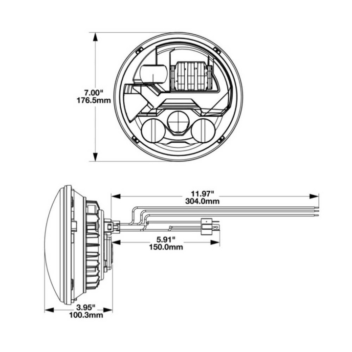 Headlights LED Chorme Front 7 Inch, JW Speaker 8700 Evo 3, Jeep Wrangler 2007 - 2018 - EDK.ro