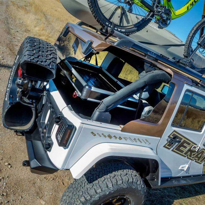 Rear Cargo Rack Black, TeraFlex Wasatch, Jeep Wrangler 2007 - 2018 - EDK.ro
