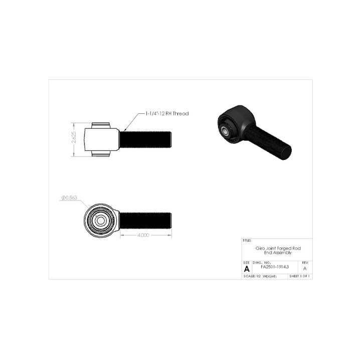Capăt de Bară Forjat cu Giiro, Clayton Off Road 1-1/4 Inch-12, Jeep Wrangler 2007 - Prezent - EDK.ro