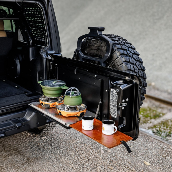 Drop Down Tailgate Table, Bison Gear, Jeep Wrangler 2007 - Present - EDK.ro