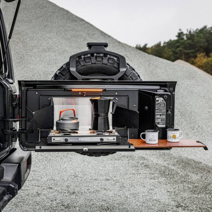 Drop Down Tailgate Table, Bison Gear, Jeep Wrangler 2007 - Present - EDK.ro