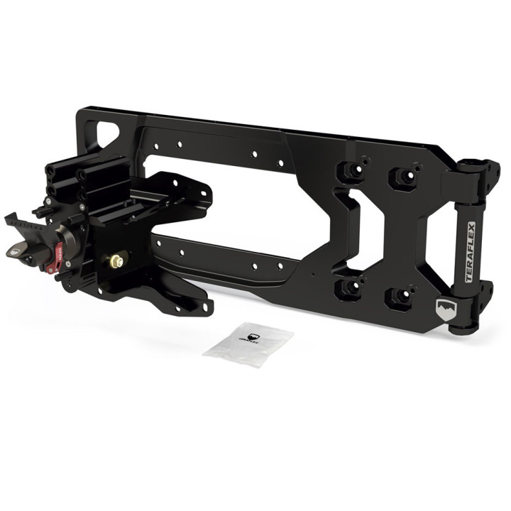 Hinged Spare Tyre Carrier and Adjustable Spare Tyre Mount Kit, TeraFlex Alpha HD 5x5 Inch, Jeep Wrangler 2018 - Present - EDK.ro