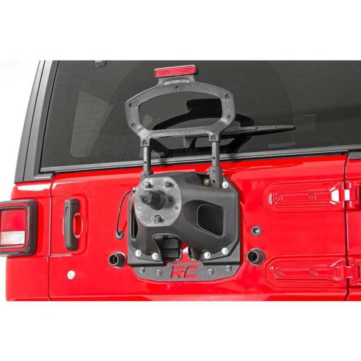 Vehicule de Relocare a Anvelopei de Rezervă cu Senzori de Proximitate Spate Suport, Rough Country, Jeep Wrangler 2018 - Prezent 