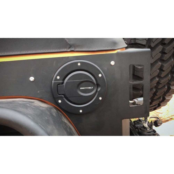 Capac de Gaz din Aluminiu Negru, Smittybilt, Jeep Wrangler 2018 - Prezent - EDK.ro