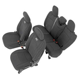 Seat Cover Set Neoprene Black, Rough Country, Jeep Wrangler 2018 - Present - EDK.ro