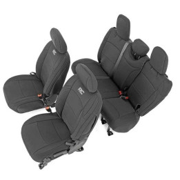 Set Huse Scaun Neopren Negru, Rough Country, Jeep Wrangler 2018 - Prezent - EDK.ro